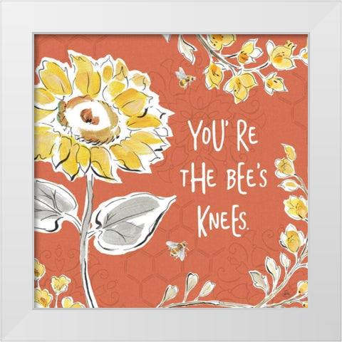 Bee Happy II Spice White Modern Wood Framed Art Print by Brissonnet, Daphne