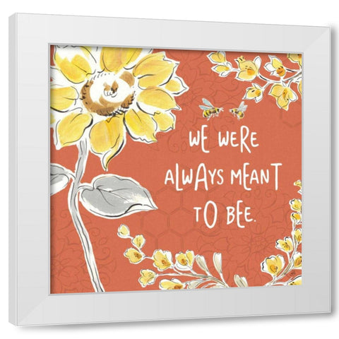 Bee Happy IV Spice White Modern Wood Framed Art Print by Brissonnet, Daphne