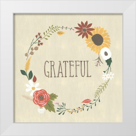 Autumn Garden Grateful White Modern Wood Framed Art Print by Marshall, Laura