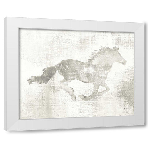 Mustang Study Neutral White Modern Wood Framed Art Print by Mousseau, Studio