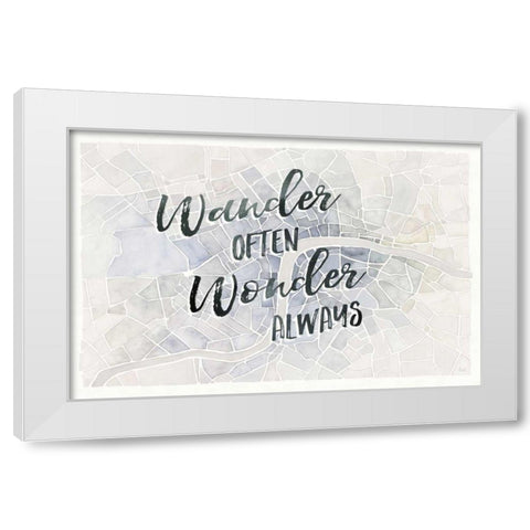 Watercolor Wanderlust London Adventure White Modern Wood Framed Art Print by Marshall, Laura