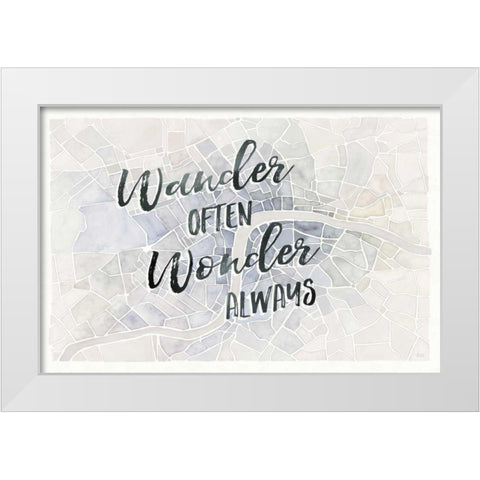 Watercolor Wanderlust London Adventure White Modern Wood Framed Art Print by Marshall, Laura