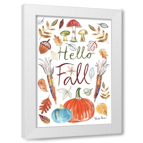 Hello Fall I White Modern Wood Framed Art Print by Zaman, Farida