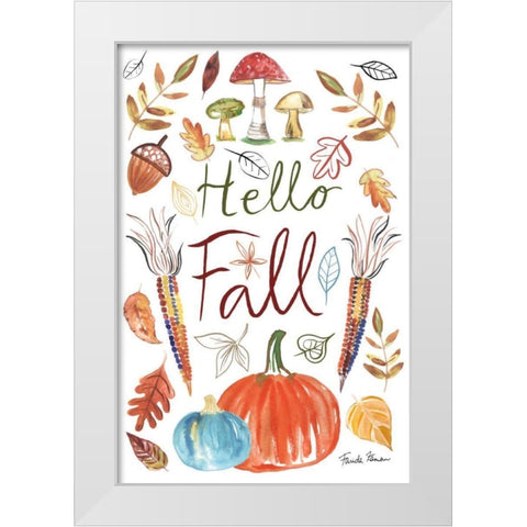 Hello Fall I White Modern Wood Framed Art Print by Zaman, Farida