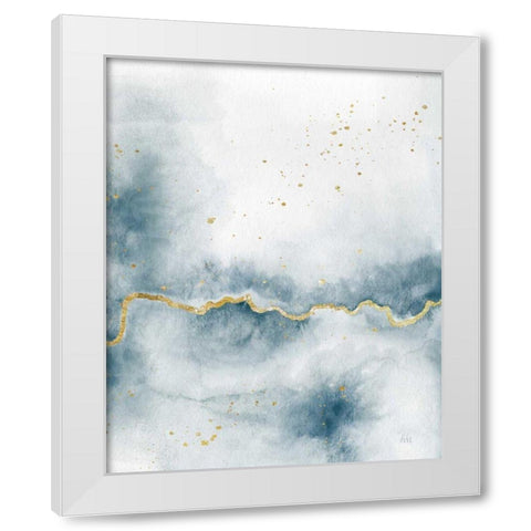 Flow with Gold III White Modern Wood Framed Art Print by Marshall, Laura