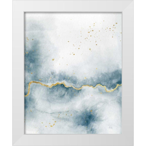 Flow with Gold III White Modern Wood Framed Art Print by Marshall, Laura