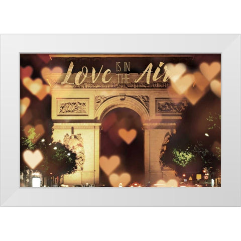 Love is in the Arc de Triomphe v2 White Modern Wood Framed Art Print by Marshall, Laura