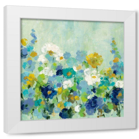 Midsummer Garden White Flowers White Modern Wood Framed Art Print by Vassileva, Silvia