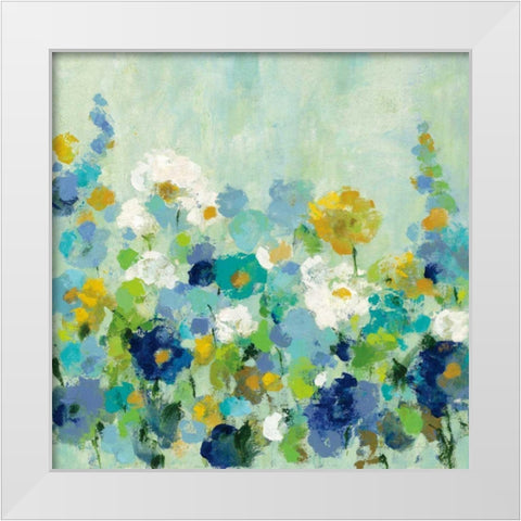 Midsummer Garden White Flowers White Modern Wood Framed Art Print by Vassileva, Silvia