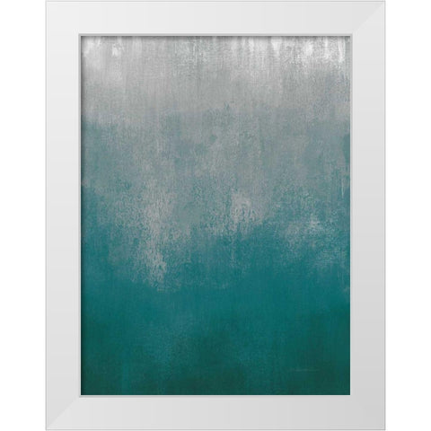 Silver Wave I Green Crop White Modern Wood Framed Art Print by Vassileva, Silvia