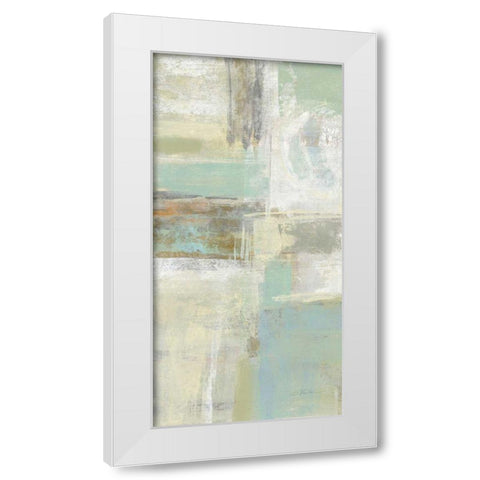 Shades of Celedon II White Modern Wood Framed Art Print by Vassileva, Silvia