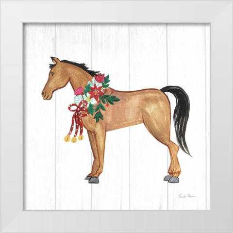 Holiday Farm Animals II White Modern Wood Framed Art Print by Zaman, Farida