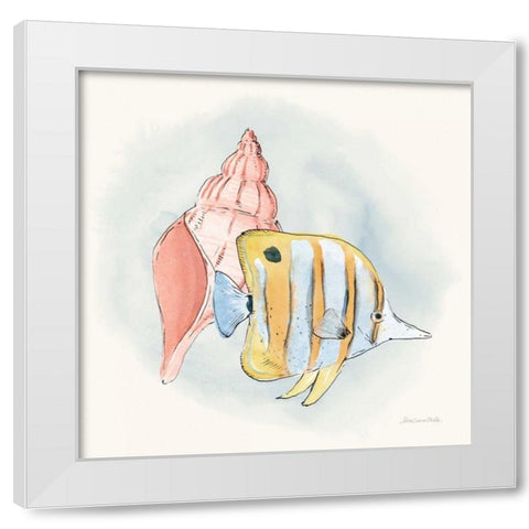 Sea Life I White Modern Wood Framed Art Print by Miller, Sara Zieve