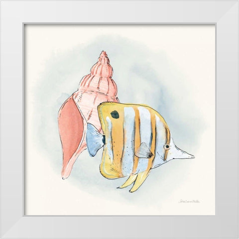 Sea Life I White Modern Wood Framed Art Print by Miller, Sara Zieve