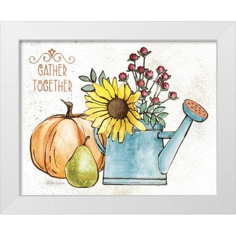 October Garden I White Modern Wood Framed Art Print by Grove, Beth