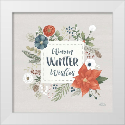 Holiday Garden III White Modern Wood Framed Art Print by Marshall, Laura