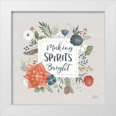 Holiday Garden IV White Modern Wood Framed Art Print by Marshall, Laura