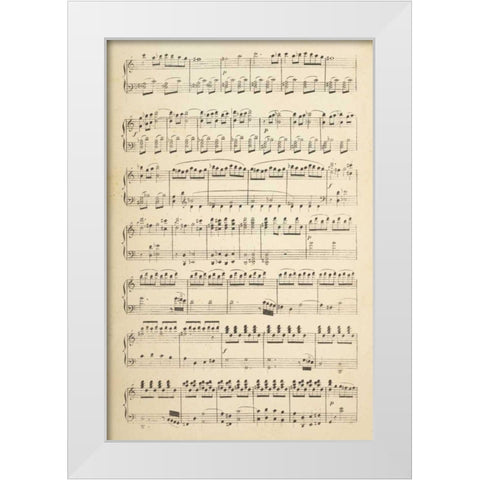 Musical Notes I White Modern Wood Framed Art Print by Wild Apple Portfolio