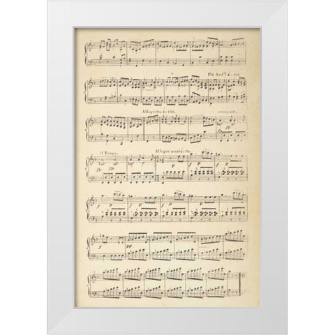 Musical Notes II White Modern Wood Framed Art Print by Wild Apple Portfolio