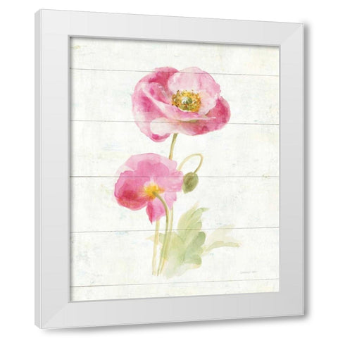 June Blooms IV White Modern Wood Framed Art Print by Nai, Danhui