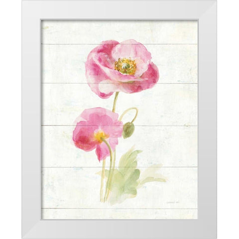 June Blooms IV White Modern Wood Framed Art Print by Nai, Danhui