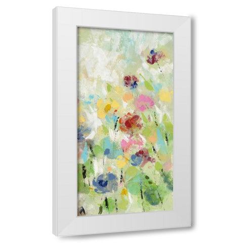 Springtime Meadow Flowers III White Modern Wood Framed Art Print by Vassileva, Silvia