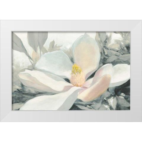 Majestic Magnolia Green Gray Crop White Modern Wood Framed Art Print by Purinton, Julia