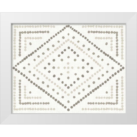 Daisy Dots Tile II Neutral White Modern Wood Framed Art Print by Wild Apple Portfolio