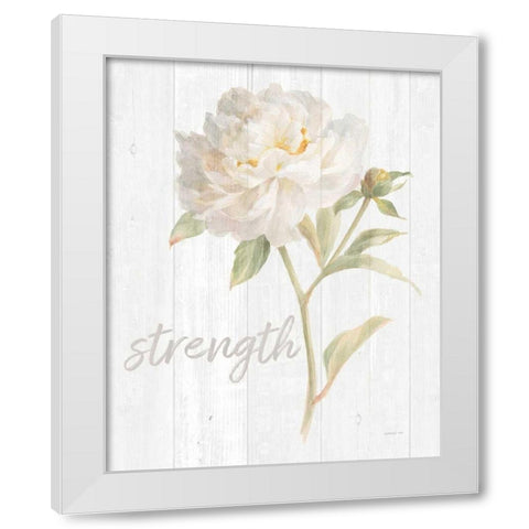 Garden Peony on Wood Strength White Modern Wood Framed Art Print by Nai, Danhui