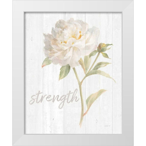 Garden Peony on Wood Strength White Modern Wood Framed Art Print by Nai, Danhui