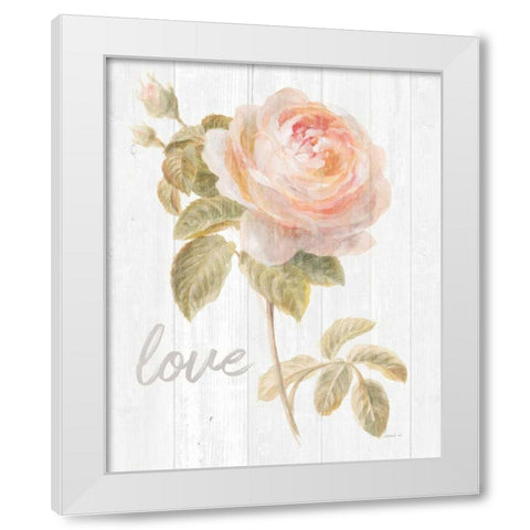 Garden Rose on Wood Love White Modern Wood Framed Art Print by Nai, Danhui