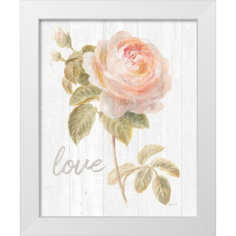 Garden Rose on Wood Love White Modern Wood Framed Art Print by Nai, Danhui