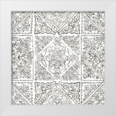 Sunny Bouquet Pattern IIIB White Modern Wood Framed Art Print by Grove, Beth