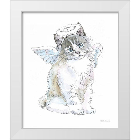 Christmas Kitties I White Modern Wood Framed Art Print by Grove, Beth