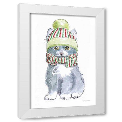 Christmas Kitties II White Modern Wood Framed Art Print by Grove, Beth