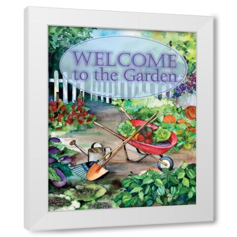 Welcome Garden White Modern Wood Framed Art Print by McKenna, Kathleen Parr