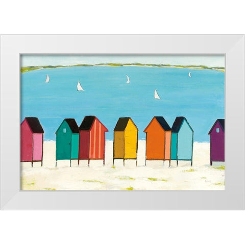 Cabanas I White Modern Wood Framed Art Print by Adams, Phyllis