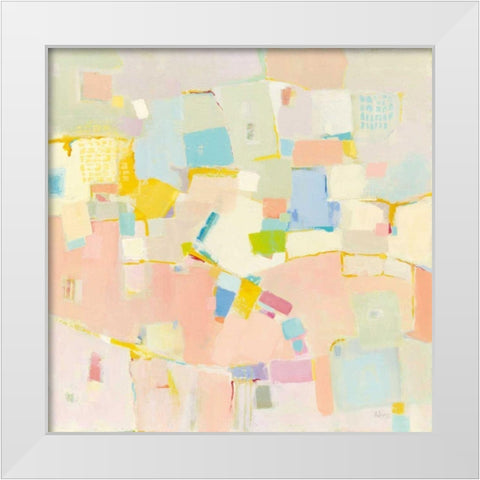 Block Party White Modern Wood Framed Art Print by Adams, Phyllis