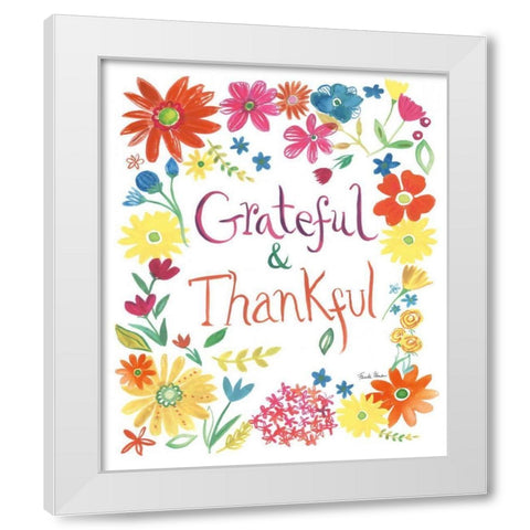 Floral Quote II White Modern Wood Framed Art Print by Zaman, Farida