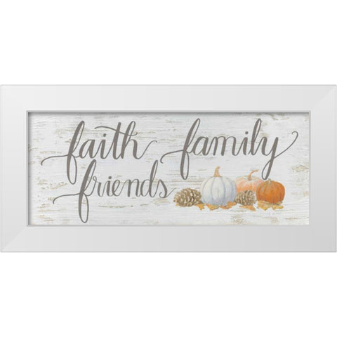 Beautiful Bounty Sign III Faith Family Friends Script White Modern Wood Framed Art Print by Wiens, James