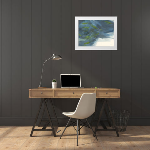 Scatter White Modern Wood Framed Art Print by Maye, Jo