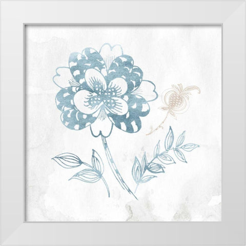 Eastern Boho III Teal White Modern Wood Framed Art Print by Wild Apple Portfolio