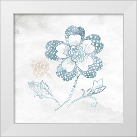 Eastern Boho IV Teal White Modern Wood Framed Art Print by Wild Apple Portfolio