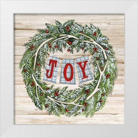 Holiday Saying I on Wood Plaid White Modern Wood Framed Art Print by McKenna, Kathleen Parr