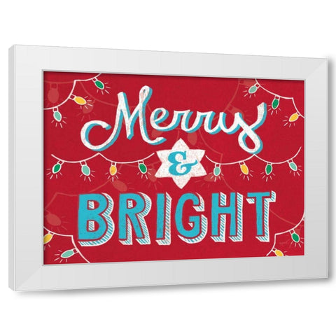 Merry and Bright v2 White Modern Wood Framed Art Print by Urban, Mary