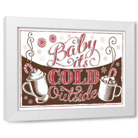 Merry Little Christmas I Brown White Modern Wood Framed Art Print by Penner, Janelle