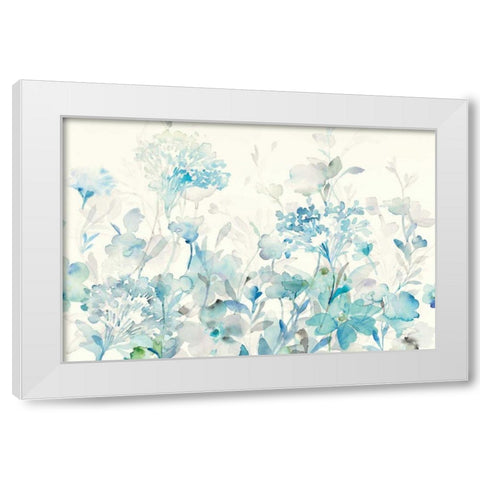 Translucent Garden Blue Crop White Modern Wood Framed Art Print by Nai, Danhui