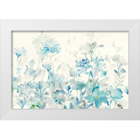 Translucent Garden Blue Crop White Modern Wood Framed Art Print by Nai, Danhui