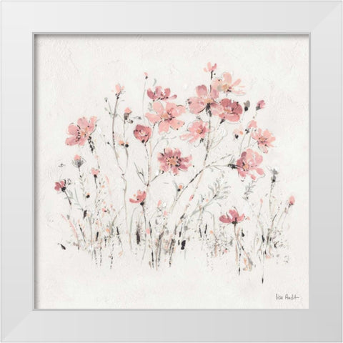 Wildflowers II Pink White Modern Wood Framed Art Print by Audit, Lisa
