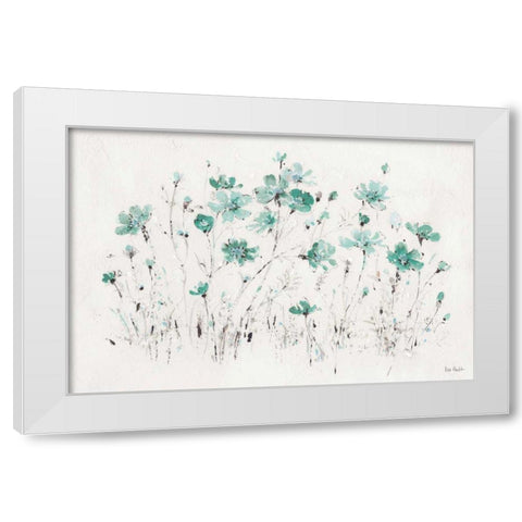 Wildflowers I Turquoise White Modern Wood Framed Art Print by Audit, Lisa